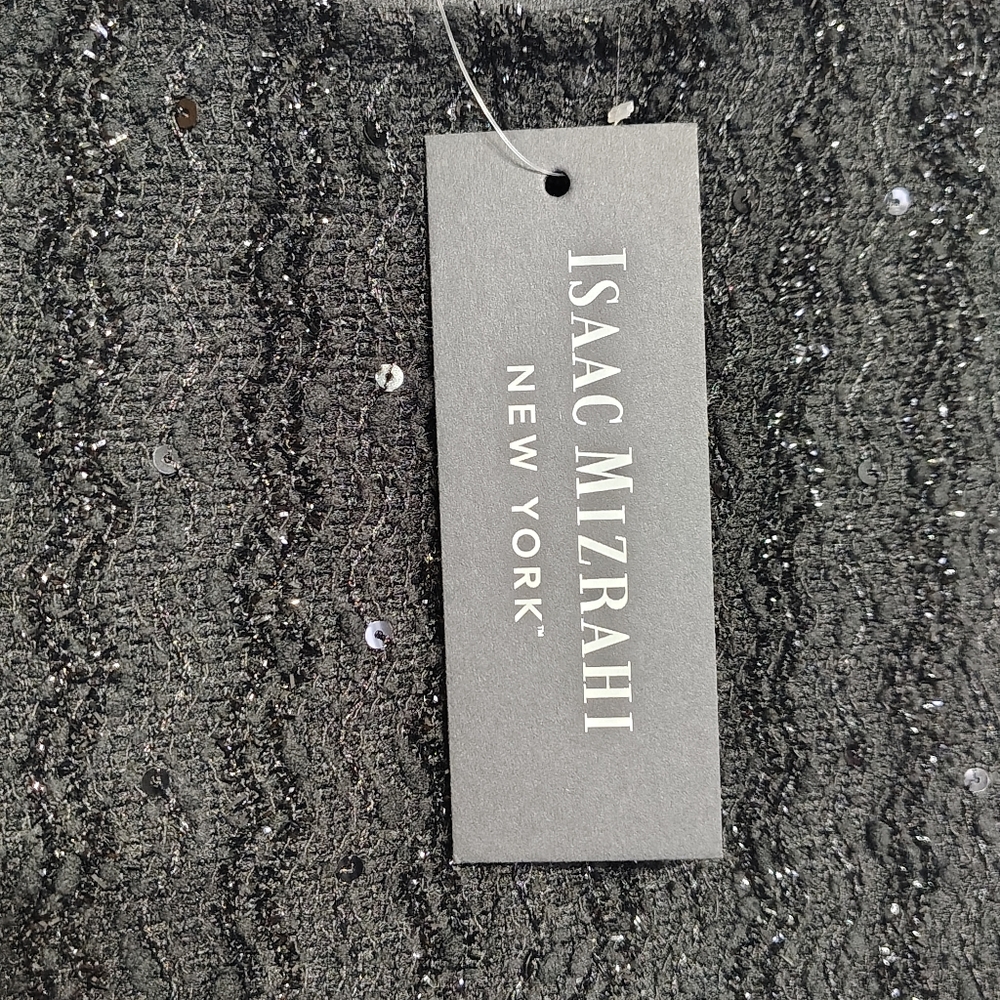 NWT Isaac Mizrahi New York Shimmering Little Black Dress Jackie O Style - Picture 8 of 11